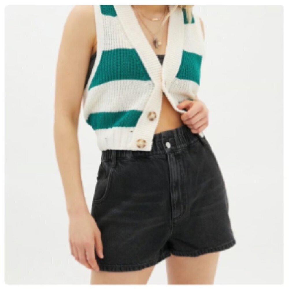 Urban Outfitters BDG Pull-On High-Waisted Mom Short, Black Wash, Size XS